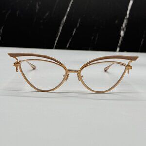 NEW VALENTINO GLASSLINER  VLX-118F CAT EYE GOLD EYEGLASSE